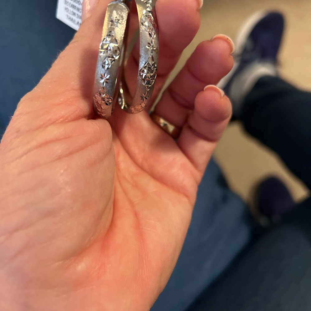 925 silver hoop earrings new